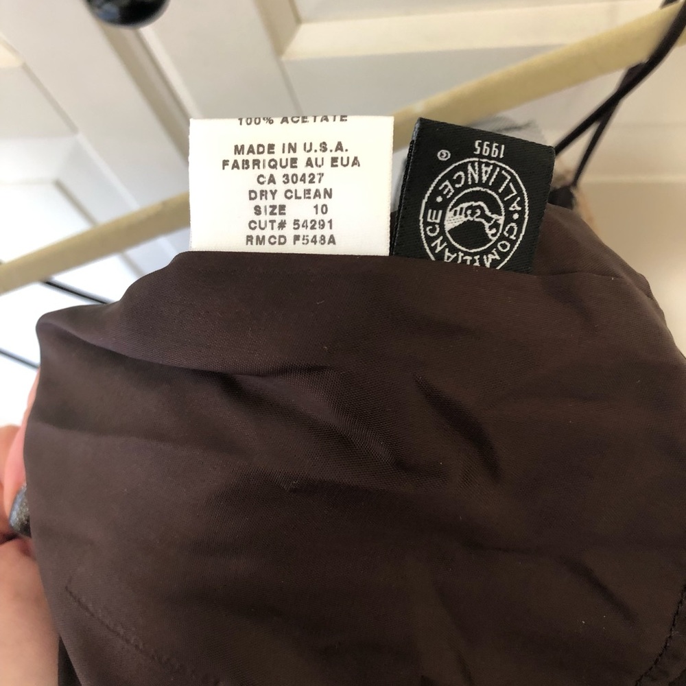 Brown silk dress NWT Saks Fifth Ave - Picture 7 of 9
